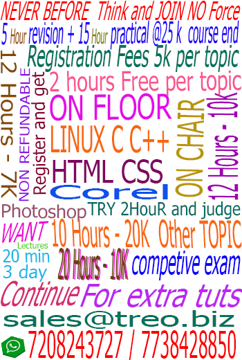 FREE ADS competiveexam with software tuts  treo infotech